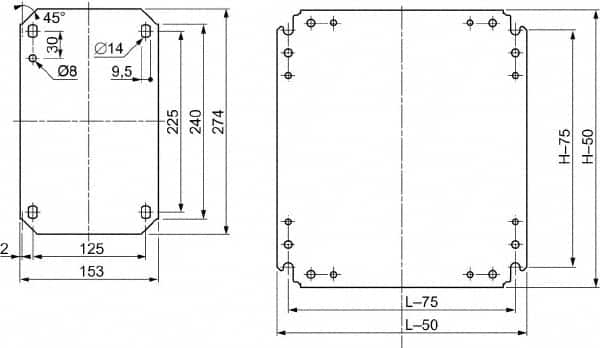 Schneider Electric - Electrical Enclosure Steel Mounting Plate - For Use with 400 (H) x 400 (W) Floor Standing Enclosure, RoHS Compliant, Includes Mounting Hardware & Mounting Plate - Makers Industrial Supply