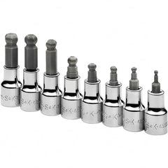 SK - 8 Piece 3/8" Drive Metric Ball Hex Bit Socket Set - Makers Industrial Supply