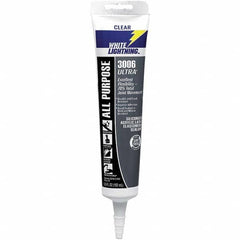 White Lightning - 5.5 oz Tube Clear Acrylic & Latex Sealant - -30 to 180°F Operating Temp, 45 min Tack Free Dry Time, 5 to 7 Days Full Cure Time - Makers Industrial Supply