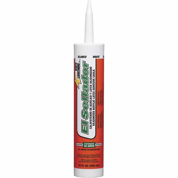 White Lightning - 10 oz Tube White Acrylic & Latex Sealant - -30 to 180°F Operating Temp, 30 min Tack Free Dry Time, 5 to 7 Days Full Cure Time - Makers Industrial Supply