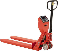 Vestil - 5,000 Lb Capacity, 7-1/2" Lift Scale Pallet Truck - 3" Min Lift Height, 48" Fork Length x 22-3/8" Fork Width, 22-1/2" Overall Width - Makers Industrial Supply