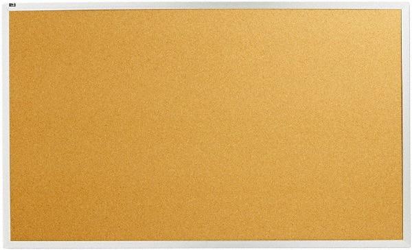 Quartet - 60" Wide x 36" High Open Cork Bulletin Board - Natural Cork over Fiberboard, Aluminum Frame - Makers Industrial Supply