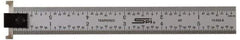 SPI - 18" Long, 1/100, 1/64, 1/50, 1/32" Graduation, Tool Steel Rule - 16R Graduation Style, 1-1/8" Wide, Silver, Satin Chrome Finish - Makers Industrial Supply