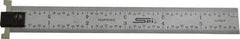 SPI - 6" Long, 1/64, 1/32" and 0.5, 1mm Graduation, Tool Steel Rule - English/Metric Graduation Style, 3/4" Wide, Silver, Satin Chrome Finish - Makers Industrial Supply