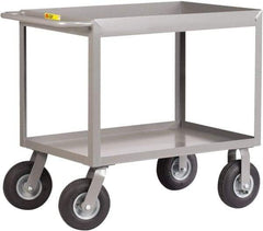 Little Giant - 1,200 Lb Capacity, 24" Wide x 54" Long x 36-1/2" High Deep Shelf Cart - 2 Shelf, Steel, 2 Rigid/2 Swivel Casters - Makers Industrial Supply