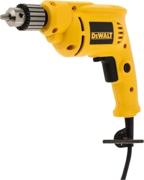 DeWALT - 3/8" Keyed Chuck, 2,800 RPM, Pistol Grip Handle Electric Drill - 7 Amps, 120 Volts, Reversible - Makers Industrial Supply