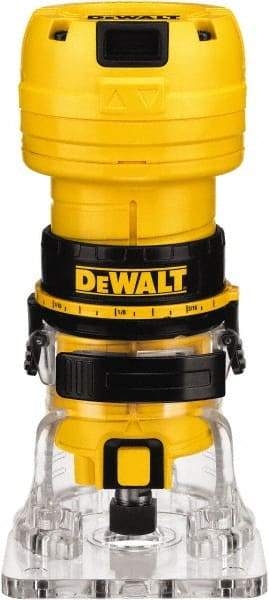 DeWALT - 31,000 RPM, 0.6 HP, 4.5 Amp, Laminate Trimmer Electric Router - 120 Volts, 1/4 Inch Collet - Makers Industrial Supply