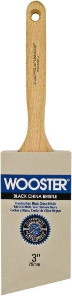 Wooster Brush - 3" Angled Hog Sash Brush - 2-15/16" Bristle Length, 7-7/8" Maple Fluted Handle - Makers Industrial Supply