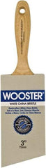 Wooster Brush - 3" Angled Hog Varnish Brush - 2-15/16" Bristle Length, 5-1/8" Maple Beavertail Handle - Makers Industrial Supply