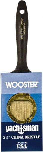 Wooster Brush - 2-1/2" Flat Hog Varnish Brush - 2-11/16" Bristle Length, 6-1/4" Plastic Beavertail Handle - Makers Industrial Supply