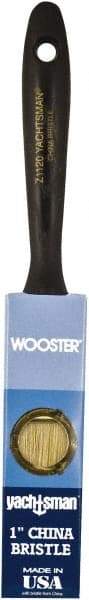 Wooster Brush - 1" Flat Hog Varnish Brush - 2-3/16" Bristle Length, 6-1/2" Plastic Beavertail Handle - Makers Industrial Supply