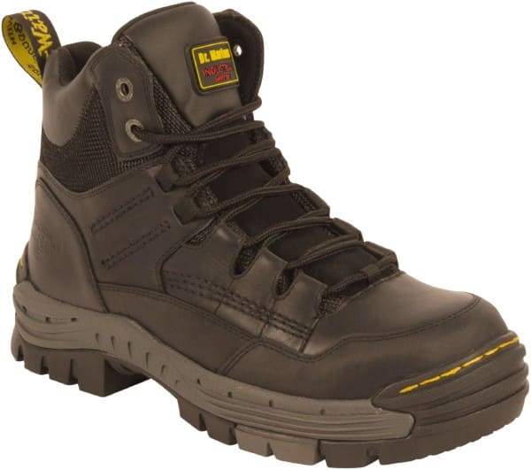 Dr. Martens - Men's Size 7 Medium Width Composite Work Boot - Black, Leather Upper, Rubber Outsole, 6-1/2" High, Non-Slip - Makers Industrial Supply