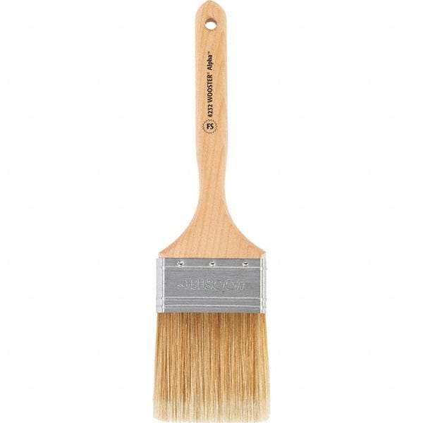 Wooster Brush - 3" Flat Synthetic Sash Brush - 3-3/16" Bristle Length, 7-7/8" Maple Fluted Handle - Makers Industrial Supply