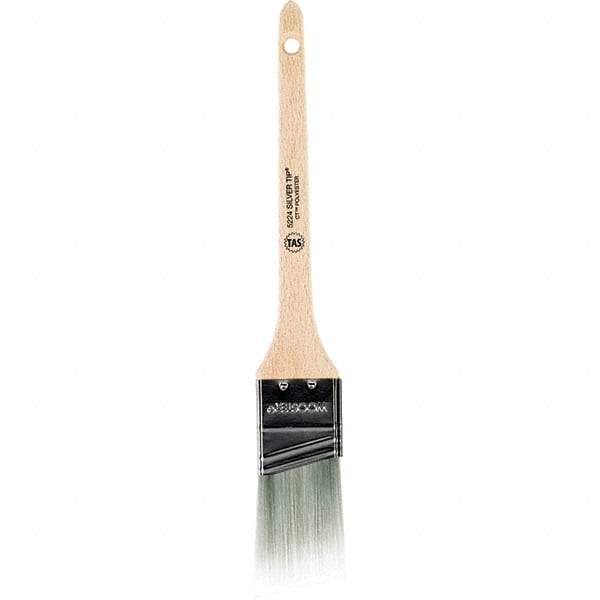 Wooster Brush - 1-1/2" Angled Synthetic Sash Brush - 2-3/16" Bristle Length, 7-1/4" Wood Rattail Handle - Makers Industrial Supply