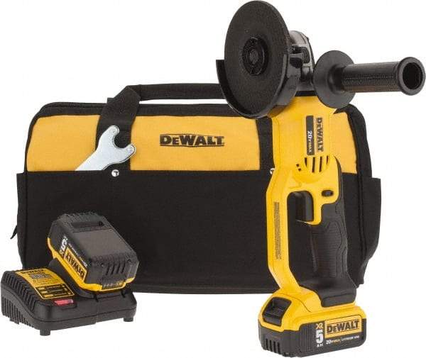 DeWALT - 4-1/2" Wheel Diam, 7,000 RPM, Cordless Angle & Disc Grinder - 5/8" Spindle - Makers Industrial Supply