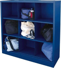 Sandusky Lee - 3 Shelf, Closed Shelving Cubby Cabinet - 46 Inch Wide x 18 Inch Deep x 52 Inch High, Blue - Makers Industrial Supply