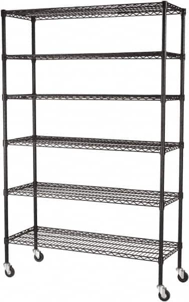 Sandusky Lee - 6 Shelf Wire Shelving Unit - 48" Wide x 18" Deep x 74" High - Makers Industrial Supply