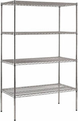 Sandusky Lee - 4 Shelf Wire Shelving Unit - 48" Wide x 24" Deep x 74" High, - Makers Industrial Supply