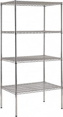 Sandusky Lee - 4 Shelf Wire Shelving Unit - 36" Wide x 24" Deep x 74" High, - Makers Industrial Supply