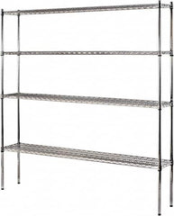 Sandusky Lee - 4 Shelf Wire Shelving Unit - 72" Wide x 12" Deep x 74" High, - Makers Industrial Supply