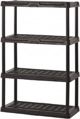 Sandusky Lee - 56" High x 36" Wide x 18" Deep, 4 Shelf Polyurethane Utility Plastic Shelving - Black, 150 Lb Capacity - Makers Industrial Supply