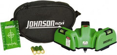 Johnson Level & Tool - 2 Beam 150' (Interior) Max Range Line Laser Level - Green Beam, 1/16" at 20' Accuracy, 6-1/2" Long x 4" Wide x 6-1/2" High, Battery Included - Makers Industrial Supply