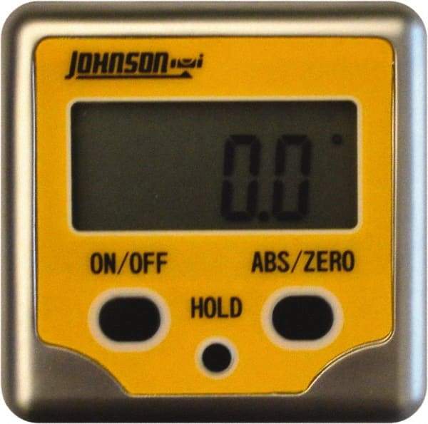 Johnson Level & Tool - (2) 180° Measuring Range, Magnetic Base Digital Protractor - 0.10° Resolution, Accuracy Up to 0.10°, CR2032 Lithium Battery Not Included - Makers Industrial Supply