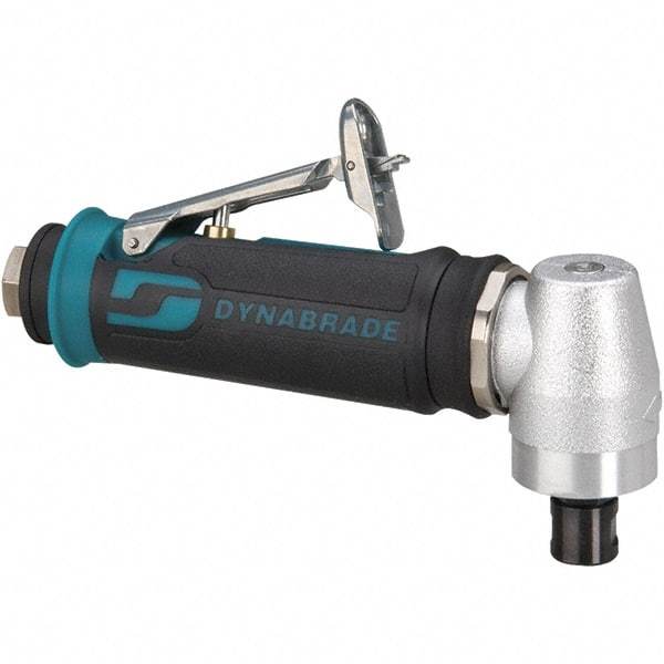 Dynabrade - 1/4" Collet, Angle Handle, Air Angle Die Grinder - 20,000 RPM, Rear Exhaust, 26 CFM, 0.4 hp, 90 psi, 1/4 NPT Inlet - Makers Industrial Supply