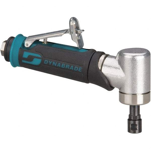 Dynabrade - 1/4" Collet, Angle Handle, Air Angle Die Grinder - 25,000 RPM, Rear Exhaust, 26 CFM, 0.4 hp, 90 psi, 1/4 NPT Inlet - Makers Industrial Supply