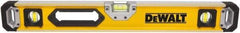 DeWALT - 72" Long 3 Vial Box Beam Level - Aluminum, Yellow - Makers Industrial Supply