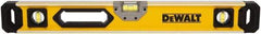 DeWALT - Magnetic 78" Long 3 Vial Box Beam Level - Aluminum, Yellow - Makers Industrial Supply