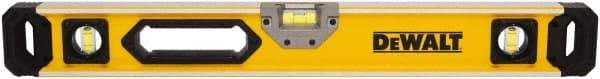 DeWALT - Magnetic 24" Long 3 Vial Box Beam Level - Aluminum, Yellow - Makers Industrial Supply