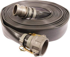 Continental ContiTech - 1-1/2" ID x 1.72 OD, 90 Working psi, Gray Pliovic Hose, Lays Flat - 25' Long, -10 to 150°F - Makers Industrial Supply