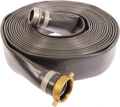 Continental ContiTech - 1-1/2" ID x 1.72 OD, 90 Working psi, Gray Pliovic Hose, Lays Flat - 50' Long, -10 to 150°F - Makers Industrial Supply