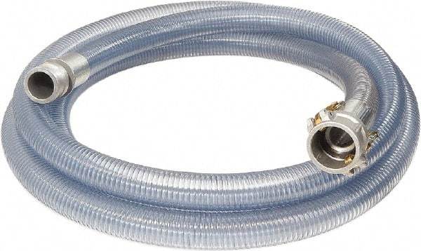 Alliance Hose & Rubber - 2-1/2" Inside x 2.89" Outside Diam, Food & Beverage Hose - 10" Bend Radius, Clear, 20' Long, 65 Max psi, 29 Vacuum Rating - Makers Industrial Supply