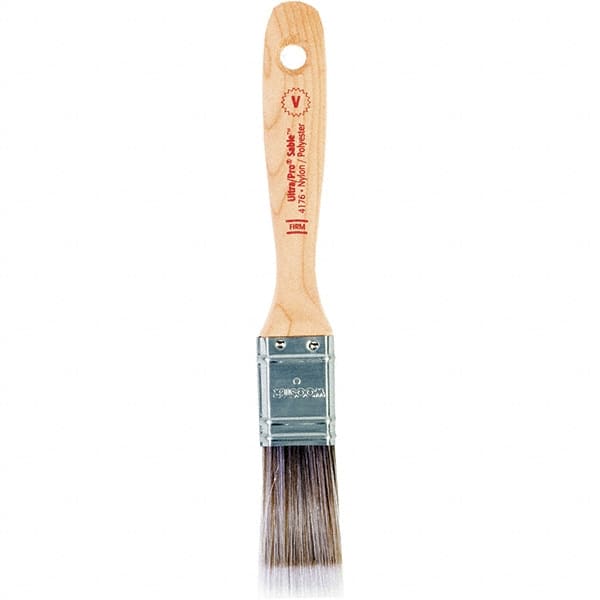 Wooster Brush - 1" Flat Nylon/Polyester Varnish Brush - 2-3/16" Bristle Length, 6-1/2" Maple Beavertail Handle - Makers Industrial Supply