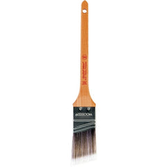 Wooster Brush - 1-1/2" Angled Nylon/Polyester Sash Brush - 2-3/16" Bristle Length, 8" Maple Rattail Handle - Makers Industrial Supply