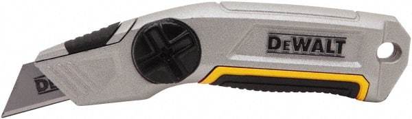 DeWALT - Fixed Utility Knife - 2-1/2" Bi-Metal Blade, Yellow & Silver Metal Handle, 1 Blade Included - Makers Industrial Supply