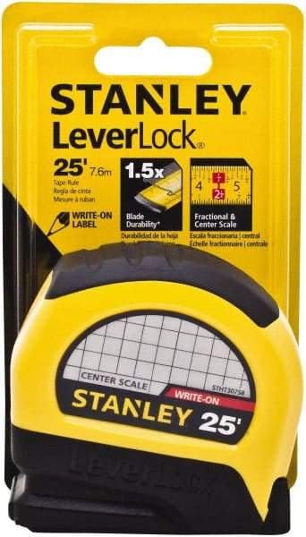 Stanley - 25' x 1" Tape Measure - 1/16" Graduation - Makers Industrial Supply