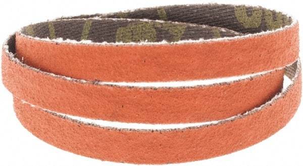 3M - 1/4" Wide x 18" OAL, 120 Grit, Ceramic Abrasive Belt - Ceramic, Coated, Cloth Backing, Series 777F - Makers Industrial Supply