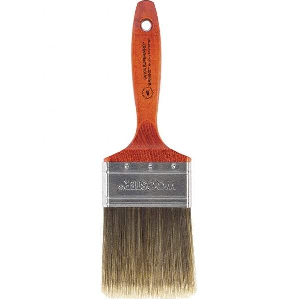 Wooster Brush - 3" Flat Nylon/Polyester Varnish Brush - 3-3/16" Bristle Length, 5-1/2" Wood Beavertail Handle - Makers Industrial Supply