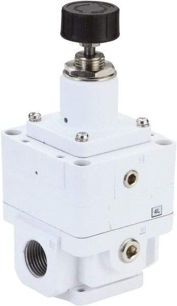 PRO-SOURCE - 1/4 NPT Port, 42 CFM, Miniature Regulator - 1.45 to 116 psi Range, 145 Max psi Supply Pressure, 1/8" Gauge Port Thread, 2.13" Wide x 5.16" High - Makers Industrial Supply