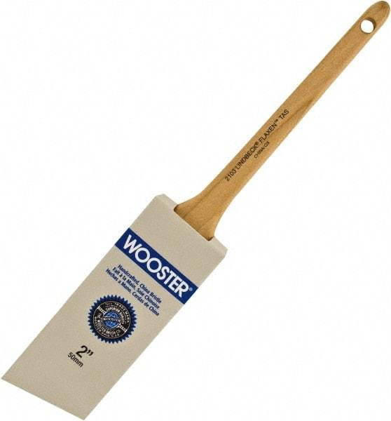 Wooster Brush - 2" Angled Hog Sash Brush - 2-3/16" Bristle Length, 8" Maple Rattail Handle - Makers Industrial Supply