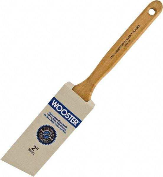 Wooster Brush - 2" Angled Hog Sash Brush - 2-11/16" Bristle Length, 7-7/8" Maple Fluted Handle - Makers Industrial Supply