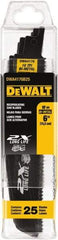 DeWALT - 6" Long x 1" Thick, High Speed Steel Reciprocating Saw Blade - Straight Profile, 10 TPI, Toothed Edge, Universal Shank - Makers Industrial Supply