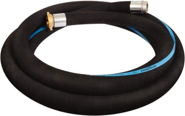 Alliance Hose & Rubber - 6" ID x 6.6 OD, 150 Working psi, Black Synthetic Rubber Water & Discharge Hose - Male x Female NPSH Ends, 20' Long, -25 to 200°F - Makers Industrial Supply