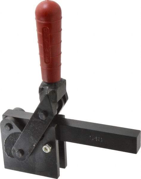 De-Sta-Co - 2,500 Lb Holding Capacity, Vertical Handle, Manual Hold Down Toggle Clamp - 129° Handle Movement, 199° Bar Opening, Solid Bar, Straight Base, Electro-Plated Zinc, Carbon Steel - Makers Industrial Supply