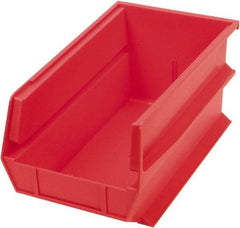 Triton - 14-3/4" Deep, Red Polypropylene Hopper Stacking Bin - 7" High x 8-1/4" Wide x 14-3/4" Long - Makers Industrial Supply