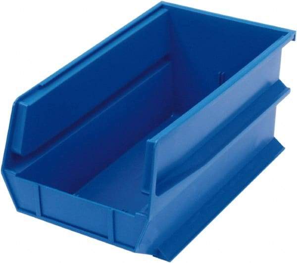 Triton - 14-3/4" Deep, Blue Polypropylene Hopper Stacking Bin - 7" High x 8-1/4" Wide x 14-3/4" Long - Makers Industrial Supply