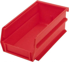 Triton - 7-3/8" Deep, Red Polypropylene Hopper Stacking Bin - 3" High x 4-1/8" Wide x 7-3/8" Long - Makers Industrial Supply